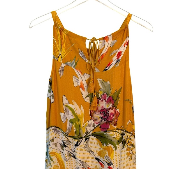 Anthropologie | One September Yellow Paradiso Koi Fish Maxi Dress Size Small - Picture 12 of 15
